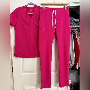 Bright Pink Scrub Set